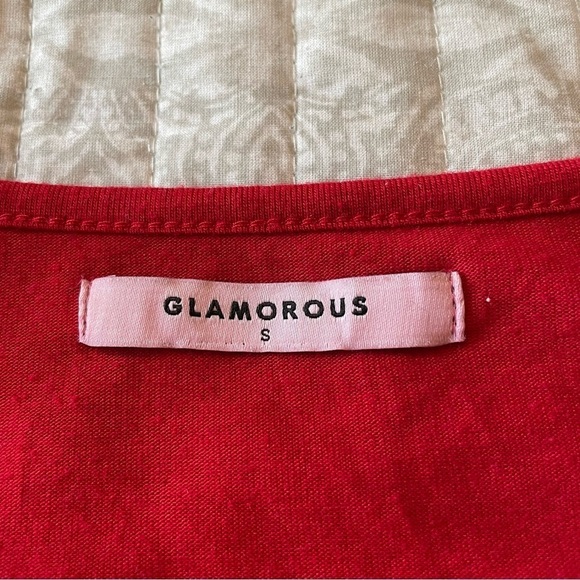 Glamorous Red Short Sleeve T-Shirt Dress Small - Picture 5 of 9